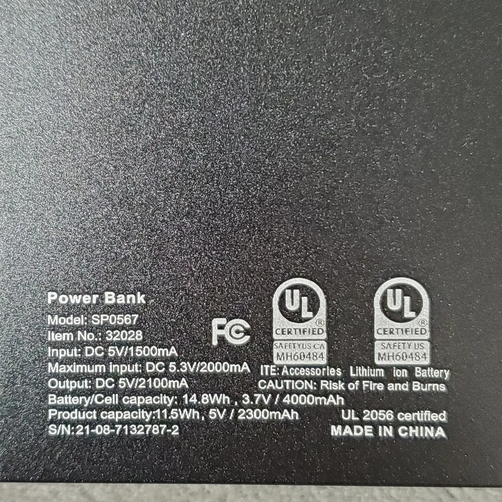 Power Bank Micro USB Black